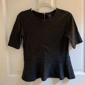 Dark Gray Gap Peplum Top